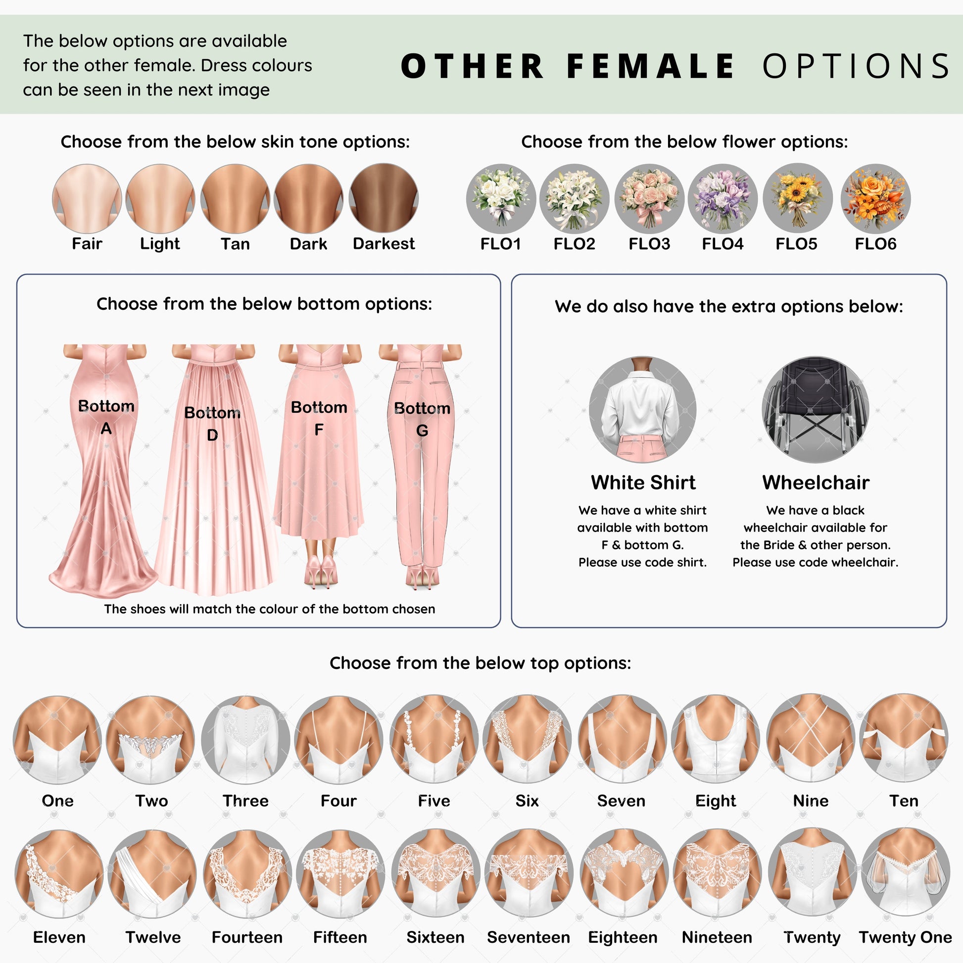 Personalised bridesmaid print showing bride and four bridesmaids from the back in blush pink dresses, holding bouquets, with names and wedding date underneath in a minimalist framed design.