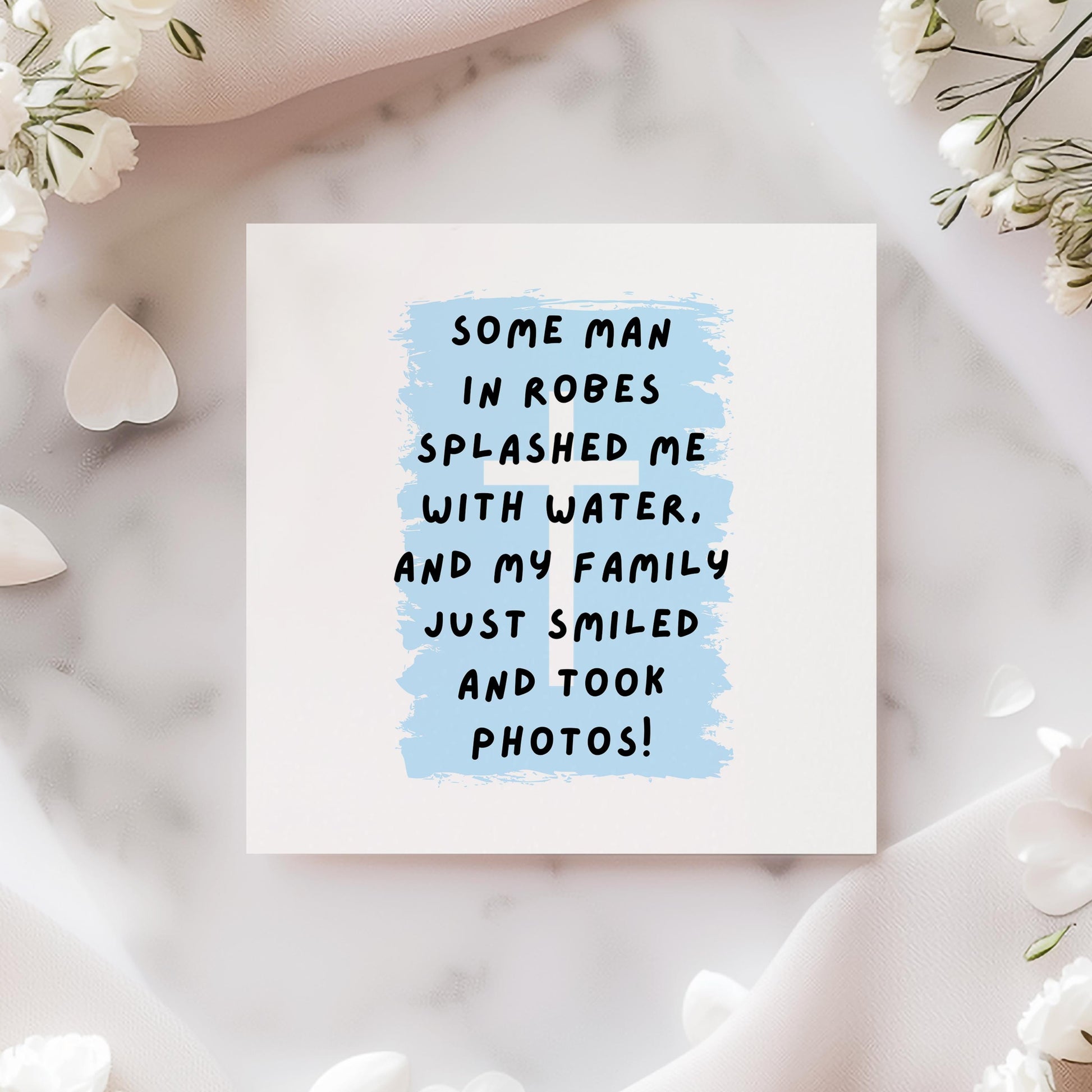 Personalised Funny Baptism Card for Boys
