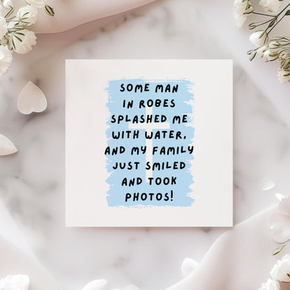 Personalised Funny Baptism Card for Boys
