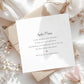 Personalised godmother proposal card with poem, featuring the recipient’s name and a heart accent, displayed with a kraft envelope and soft floral styling.