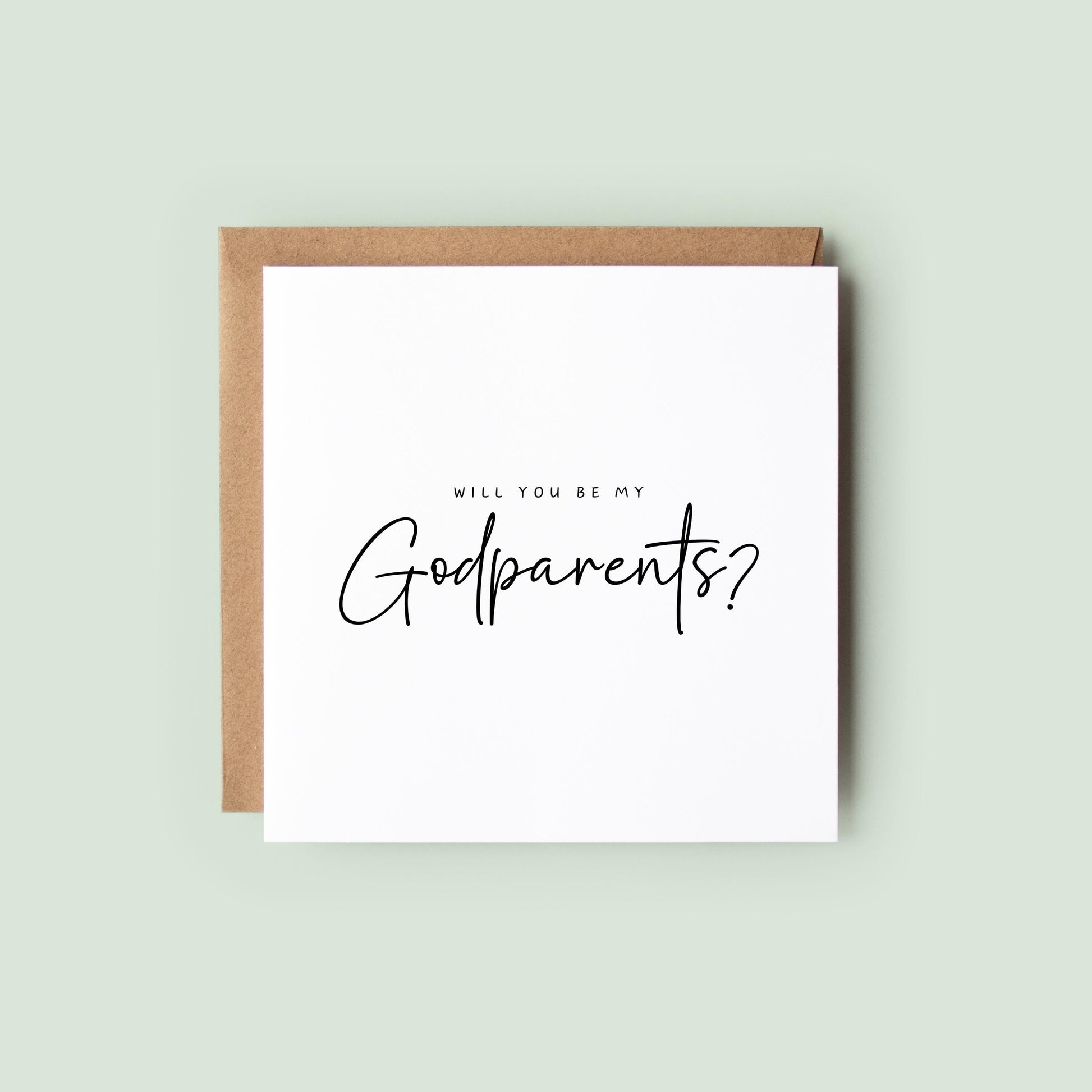 Minimalist “Will You Be My Godparent?” card, perfect for godmother, godfather, or guide parent proposals. Ideal for christenings, baptisms, or naming days. Elegant keepsake design with a modern, neutral style.