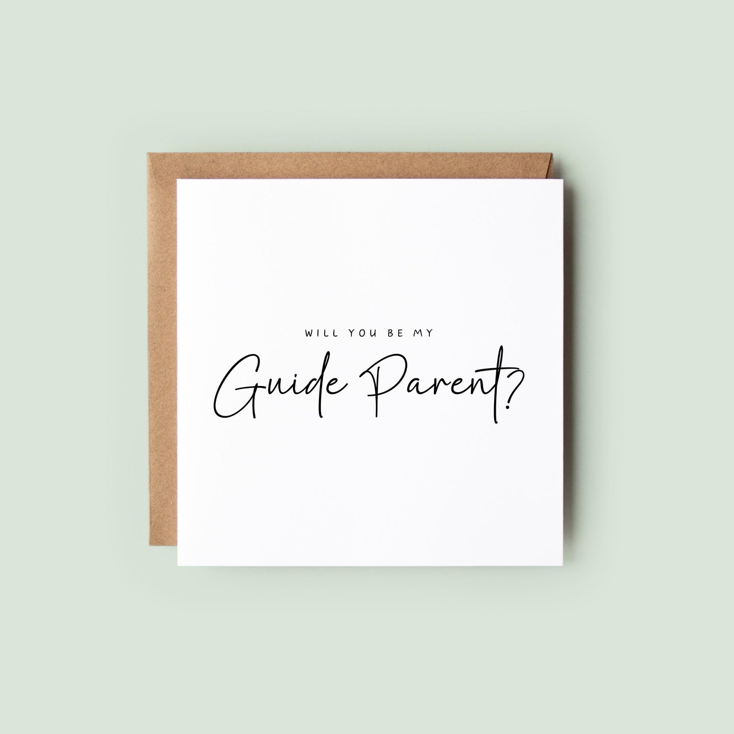 Minimalist “Will You Be My Godparent?” card, perfect for godmother, godfather, or guide parent proposals. Ideal for christenings, baptisms, or naming days. Elegant keepsake design with a modern, neutral style.
