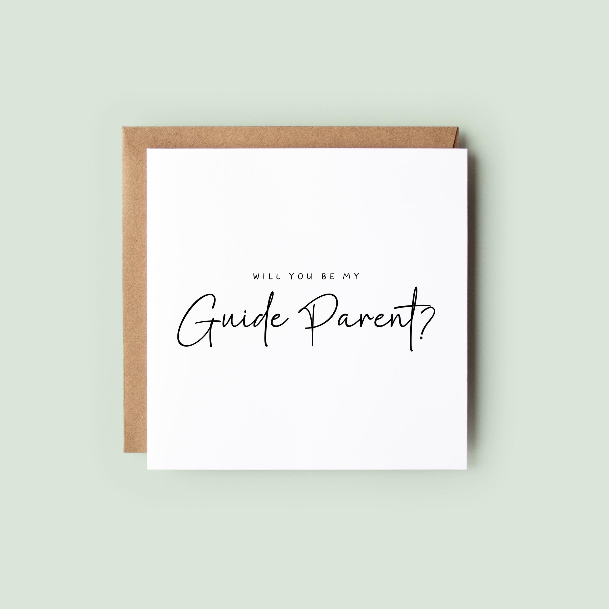 Minimalist “Will You Be My Godparent?” card, perfect for godmother, godfather, or guide parent proposals. Ideal for christenings, baptisms, or naming days. Elegant keepsake design with a modern, neutral style.