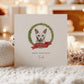 Personalised Burmila cat Christmas card with festive wreath design. Ideal holiday card for Cat Mum, Cat Dad, or a cat sitter.