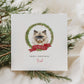 Personalised Himalayan cat Christmas card with festive wreath design. Ideal holiday card for Cat Mum, Cat Dad, or a cat sitter.