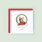 Personalised Bengal cat Christmas card with festive wreath design. Ideal card for Cat Mum, Cat Dad, or cat sitter. From the cat.