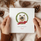 Personalised Birman cat Christmas card featuring festive illustration. Ideal gift or greeting from the cat to Cat Mum, Dad, or Sitter.