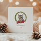 Personalised Brazilian Shorthair Cat Christmas card with festive design. Ideal gift or greeting from the cat to Cat Mum, Dad, or Sitter.
