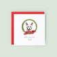 Personalised Burmila cat Christmas card with festive wreath design. Ideal holiday card for Cat Mum, Cat Dad, or a cat sitter.
