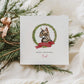 Personalised Californian Spangled cat Christmas card with festive wreath design. Ideal holiday card for Cat Mum, Cat Dad, or a cat sitter.