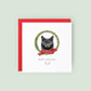 Personalised Chantilly Tiffany cat Christmas card with festive wreath design. Ideal holiday card for Cat Mum, Cat Dad, or a cat sitter.
