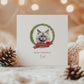 Personalised Neva Masquerade cat Christmas card with festive wreath design. Ideal holiday card for Cat Mum, Cat Dad, or a cat sitter.