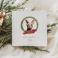 Personalised Peterbald cat Christmas card with festive wreath design. Ideal holiday card for Cat Mum, Cat Dad, or a cat sitter.