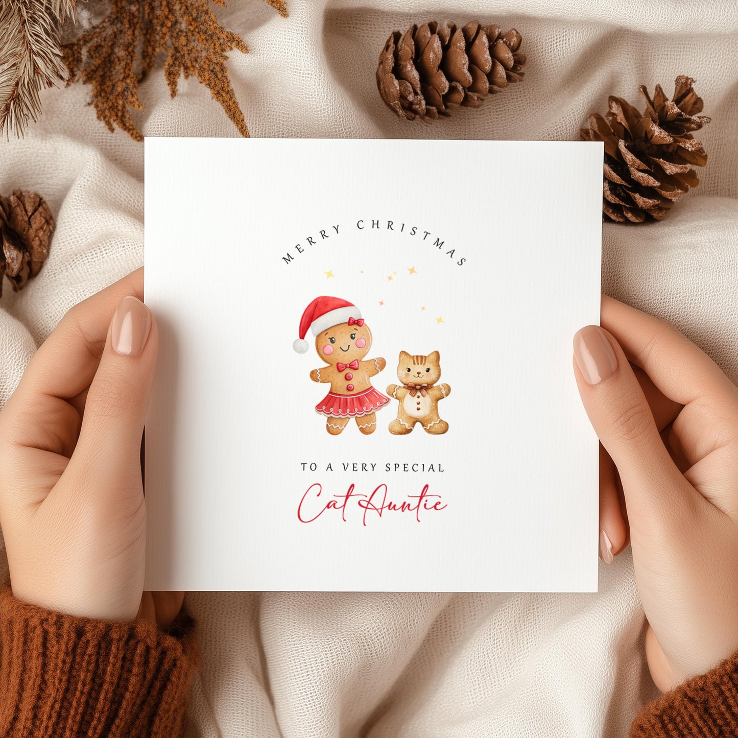 Christmas card from the cat; cat lover card; cat auntie gift; funny cat Christmas card