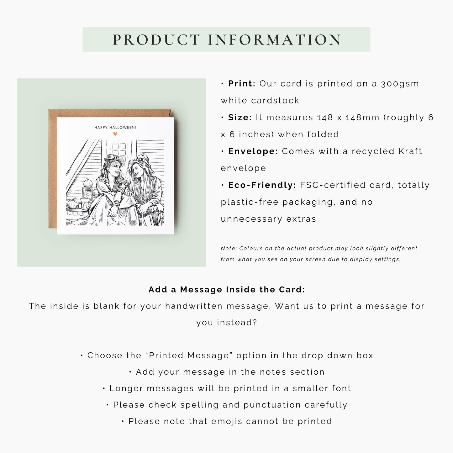 Create a personalised Halloween sketch card from your favourite photo. A unique custom keepsake for families, couples and spooky season celebrations.
