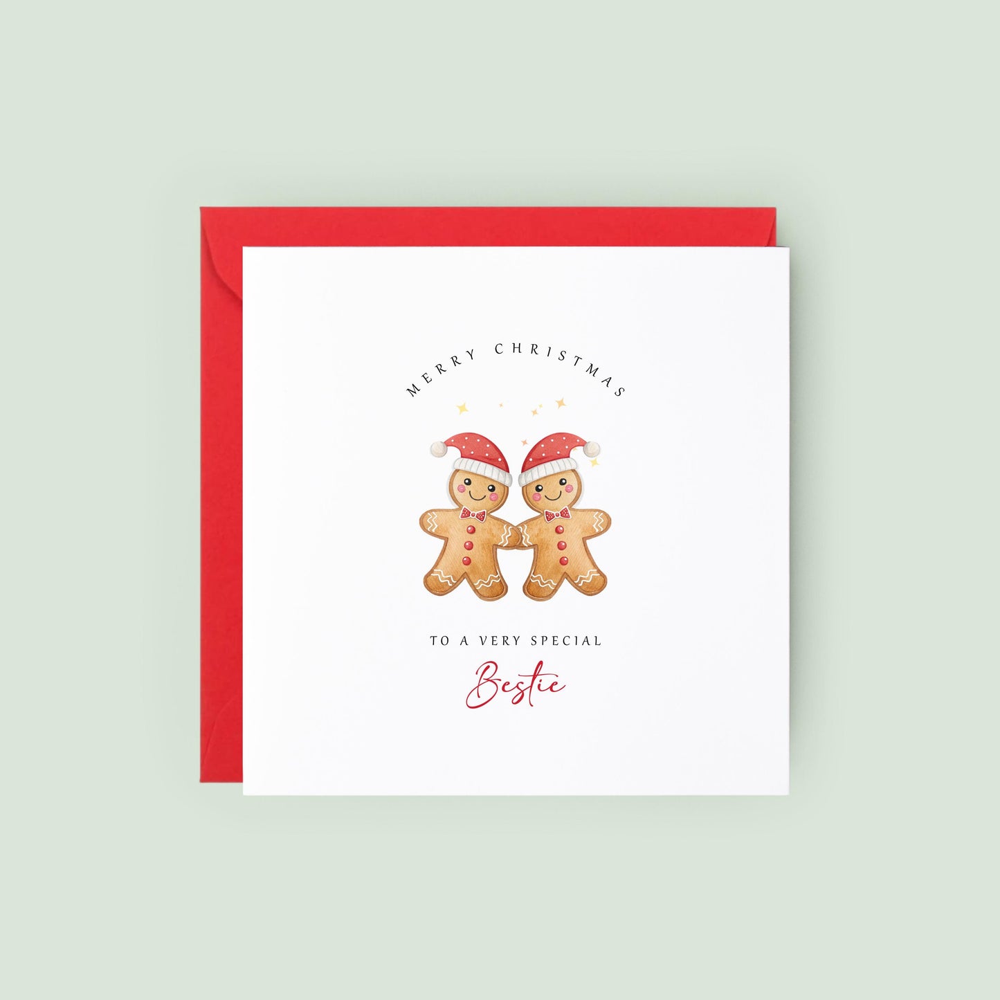 Celebrate your friendship this Christmas with a cute gingerbread Christmas card for your male best friend. A festive keepsake he'll love.