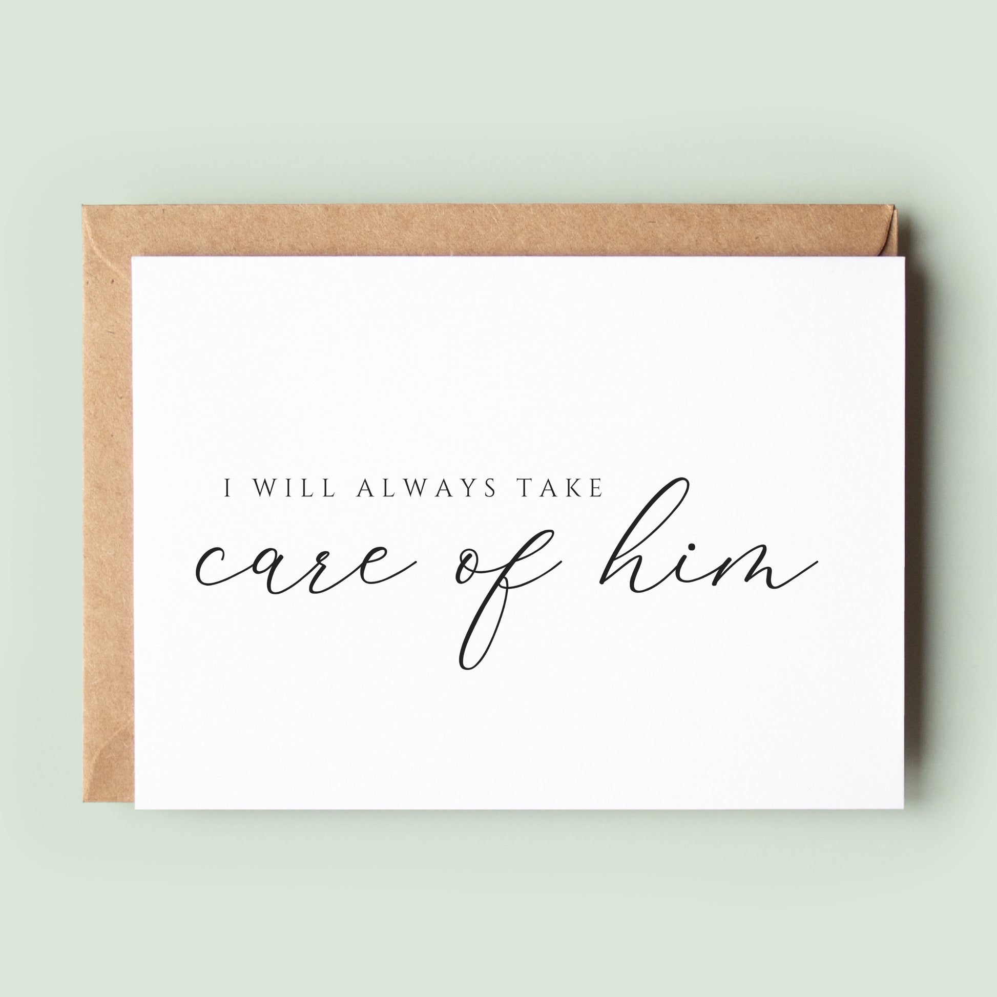 I Will Always Take Care of Him Wedding Day Card To Parents in Law, Mother In Law Gift, Father of the Bride Gift, Mother in Law Card
