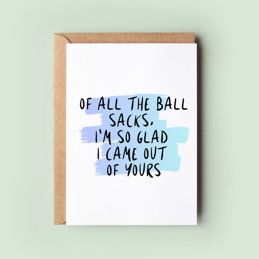 Funny Ball Sack Fathers Day Card