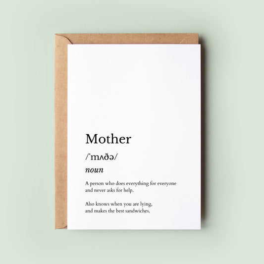 Mum Definition Mother's Day Card