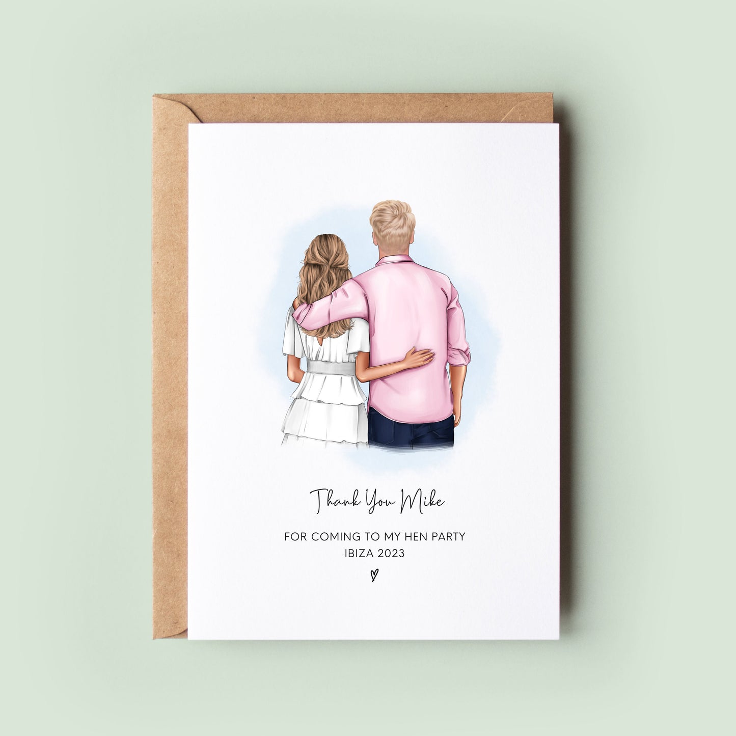 Personalised Thank You For Arranging My Hen Party Card, Bridal Shower Thank You Card, Hen Party Thank You Card, Bridesmaid Card, Bridesman