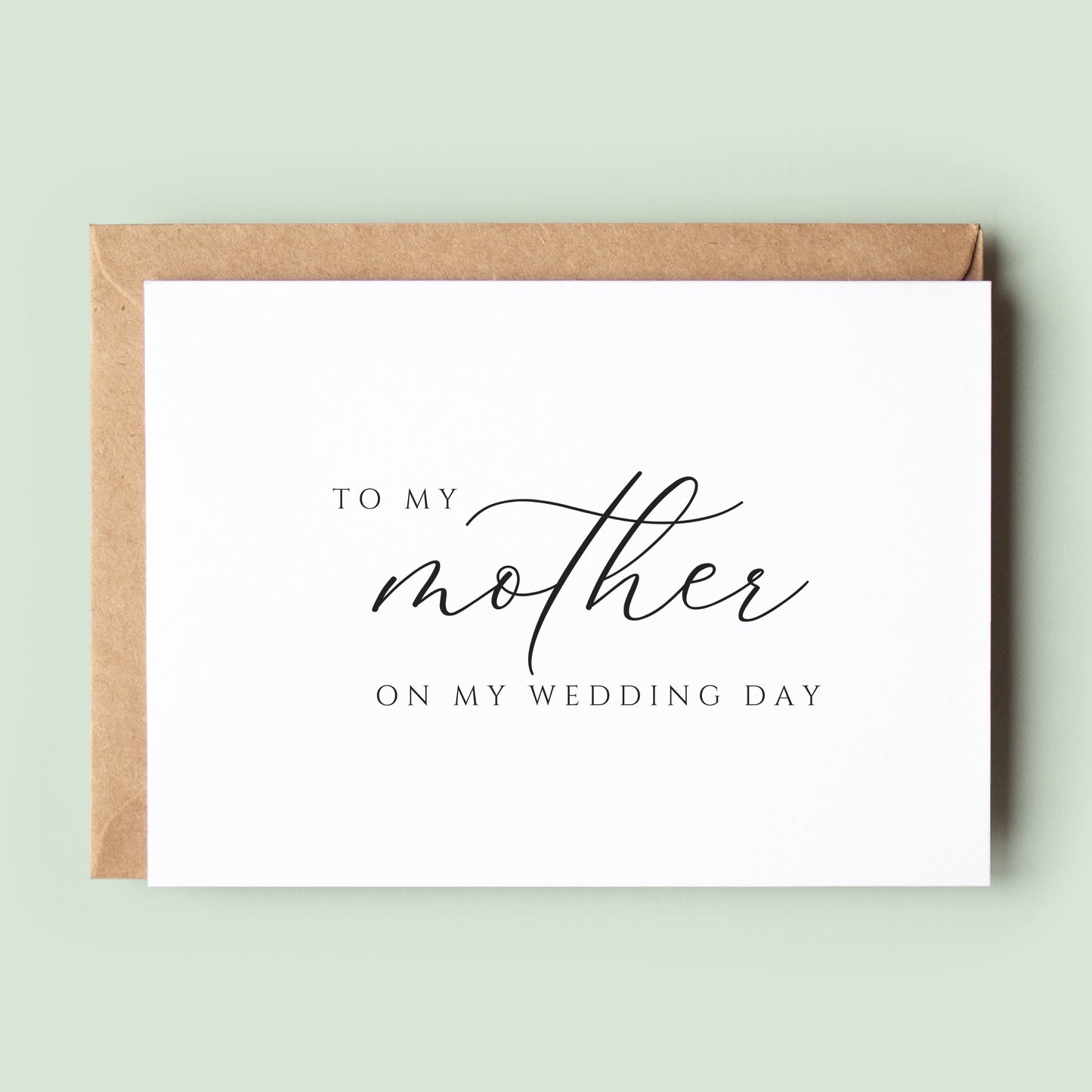 Heartfelt &#39;To My Mother on My Wedding Day&#39; Card, a beautiful keepsake to express gratitude, love, and affection to the mother of the bride.