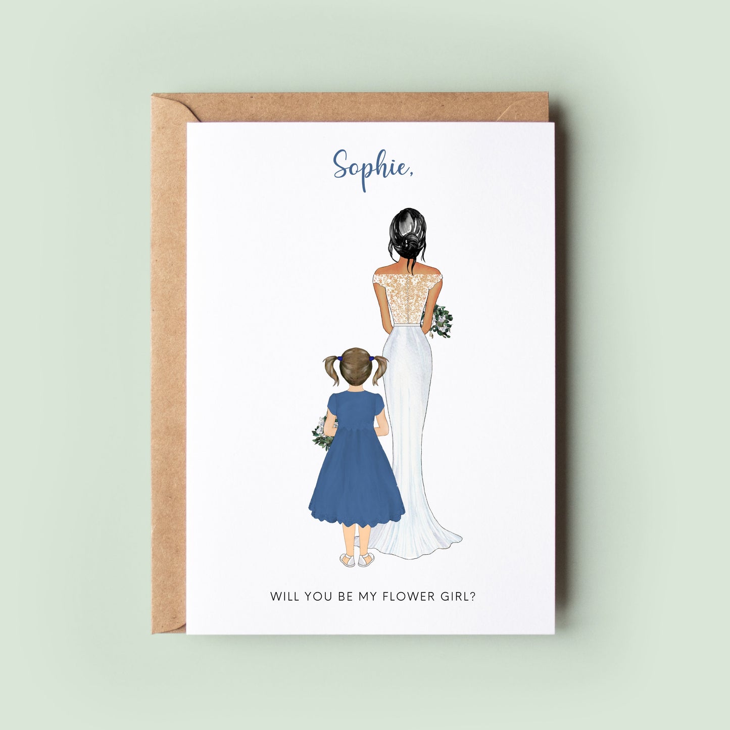 Will You Be My Flower Girl?, Will You Be My Flower Girl Cards, Personalised Flower Girl Card, Flower Girl Proposal Card - #081