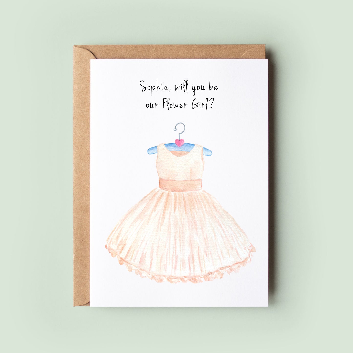 Will You Be My Flower Girl, Will You Be My Junior Bridesmaid, Personalised Flower Girl Card, Will You Be My Bridesmaid, Greeting Card - #084