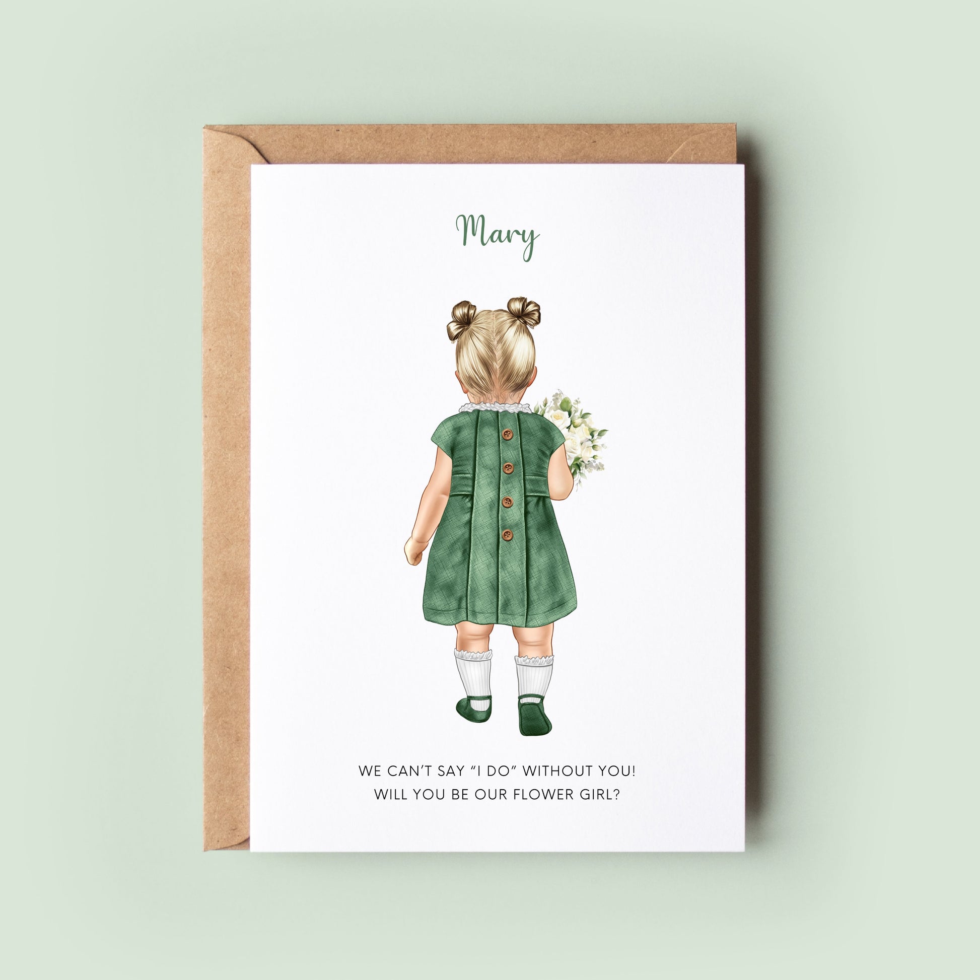 Personalised Baby Flower Girl Proposal Card, Custom Toddler Bridesmaid Invitation, Wedding Thank You & Gift, Keepsake for Little Flower Girl